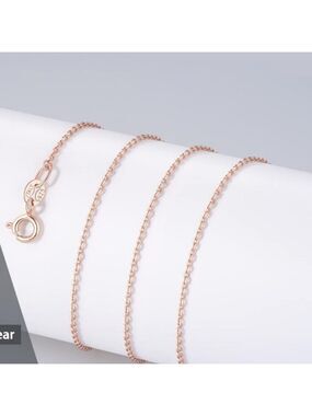 Rose Gold Sterling Silver Anchor Link Chain Necklace 18"